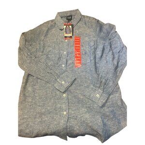 Gap Womens Blue Chambray Long Sleeve Button-Up Shirt X-Small
